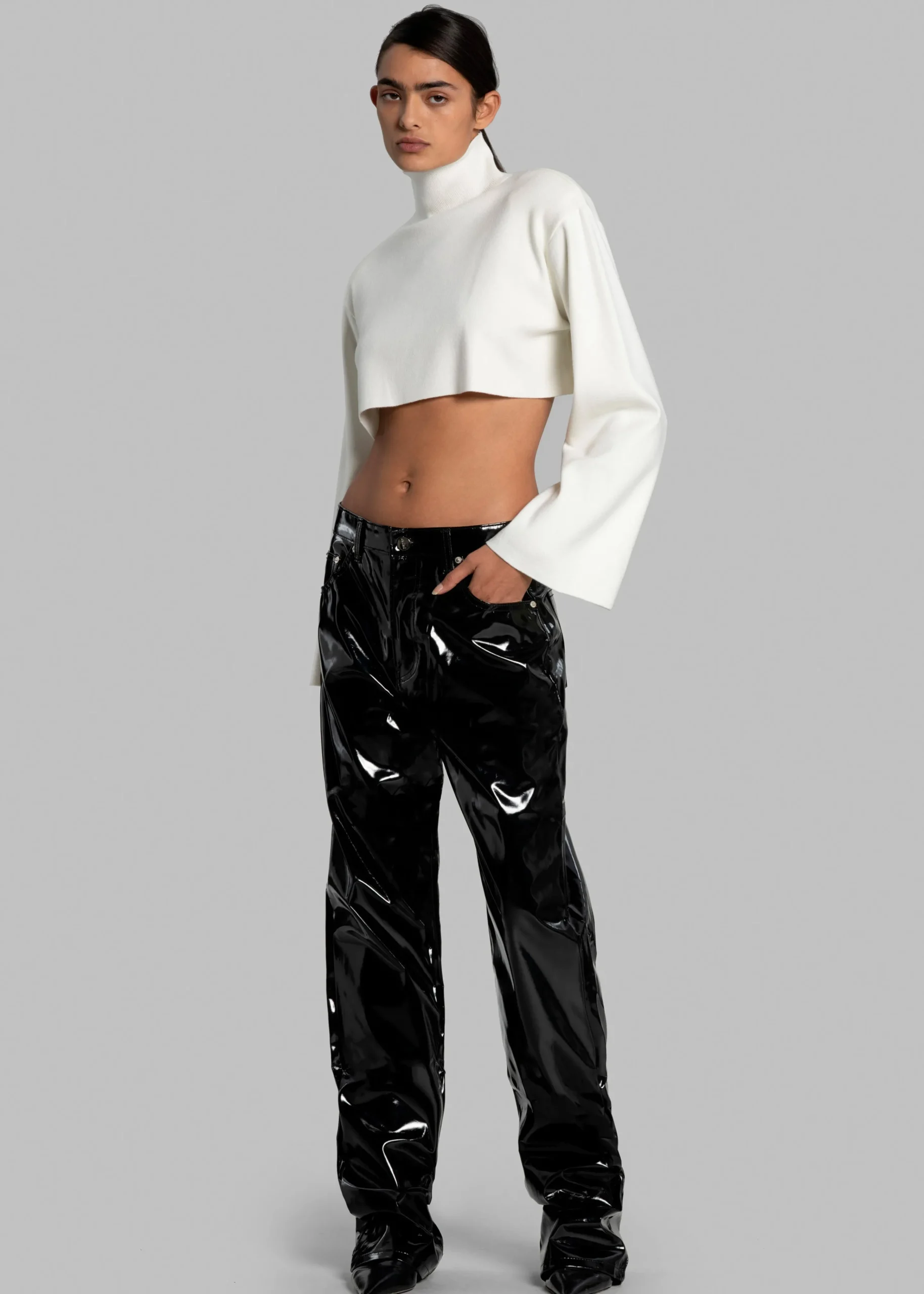 The Frankie Shop Ileen Vinyl Pants Black Online