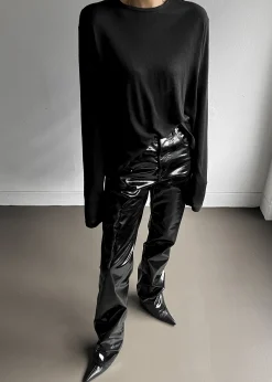 The Frankie Shop Ileen Vinyl Pants Black Online