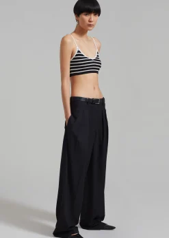 The Frankie Shop Jade Knit Bralette White Stripe New