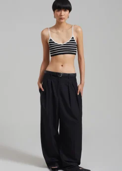 The Frankie Shop Jade Knit Bralette White Stripe New