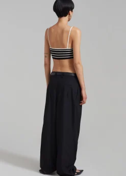 The Frankie Shop Jade Knit Bralette White Stripe New