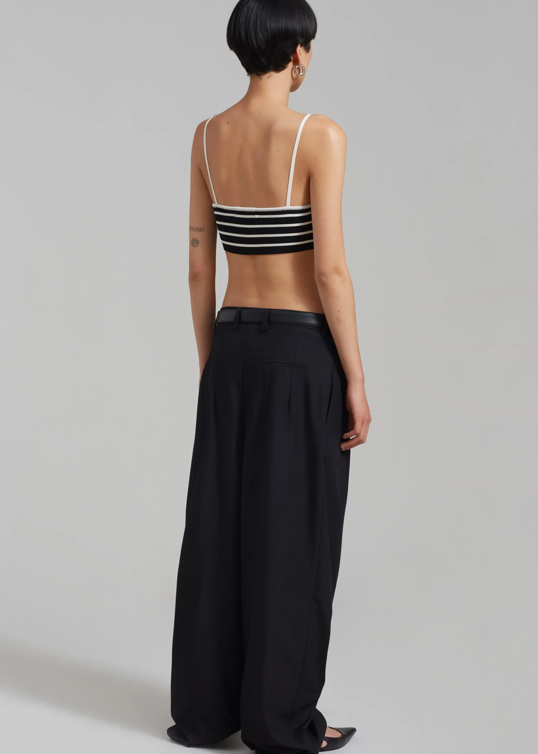 The Frankie Shop Jade Knit Bralette White Stripe New