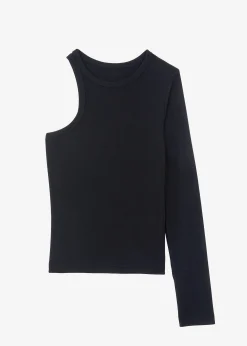 The Frankie Shop Jamie Asymmetric T-Shirt Black Sale