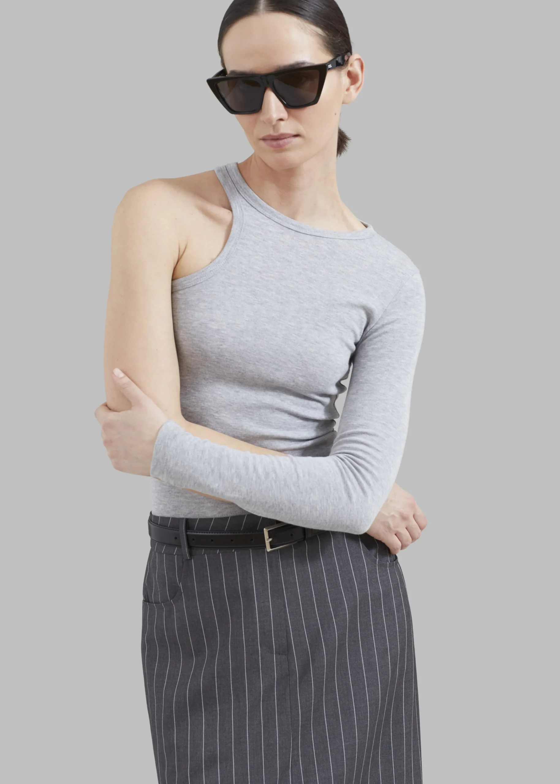The Frankie Shop Jamie Asymmetric T-Shirt Grey Outlet