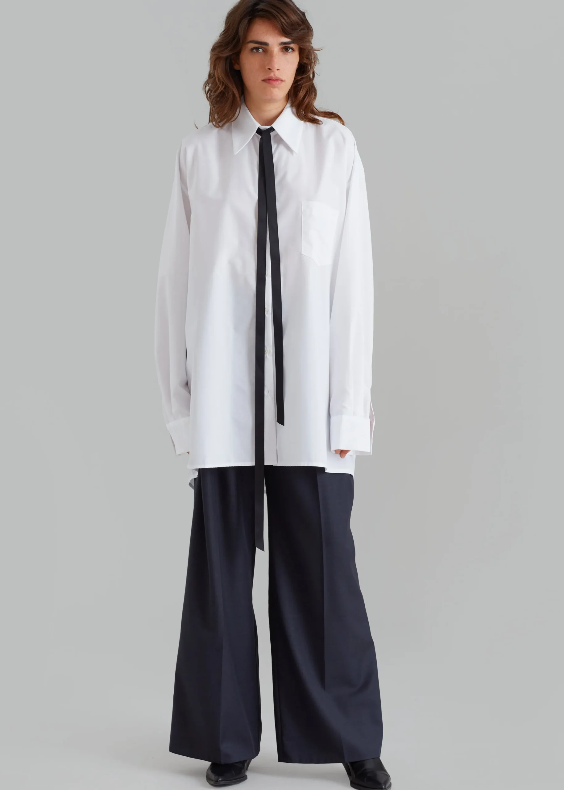 The Frankie Shop Jany Tie-Neck Shirt White Best