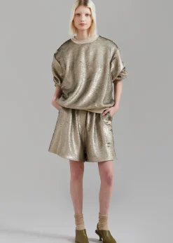 The Frankie Shop Jazz Sequins Boxer Shorts Bronze Sale
