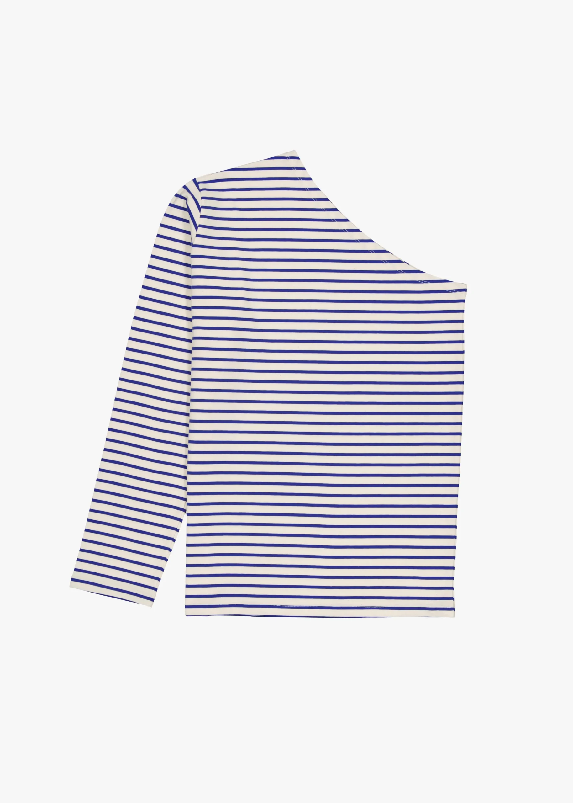 The Frankie Shop Jean One Shoulder Top Blue Stripe Online