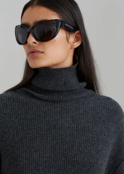 The Frankie Shop Jensen Turtleneck Sweater Charcoal Sale