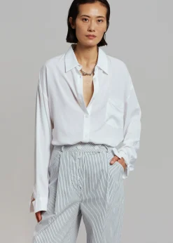 The Frankie Shop Jess Wide Pants White Stripe Sale