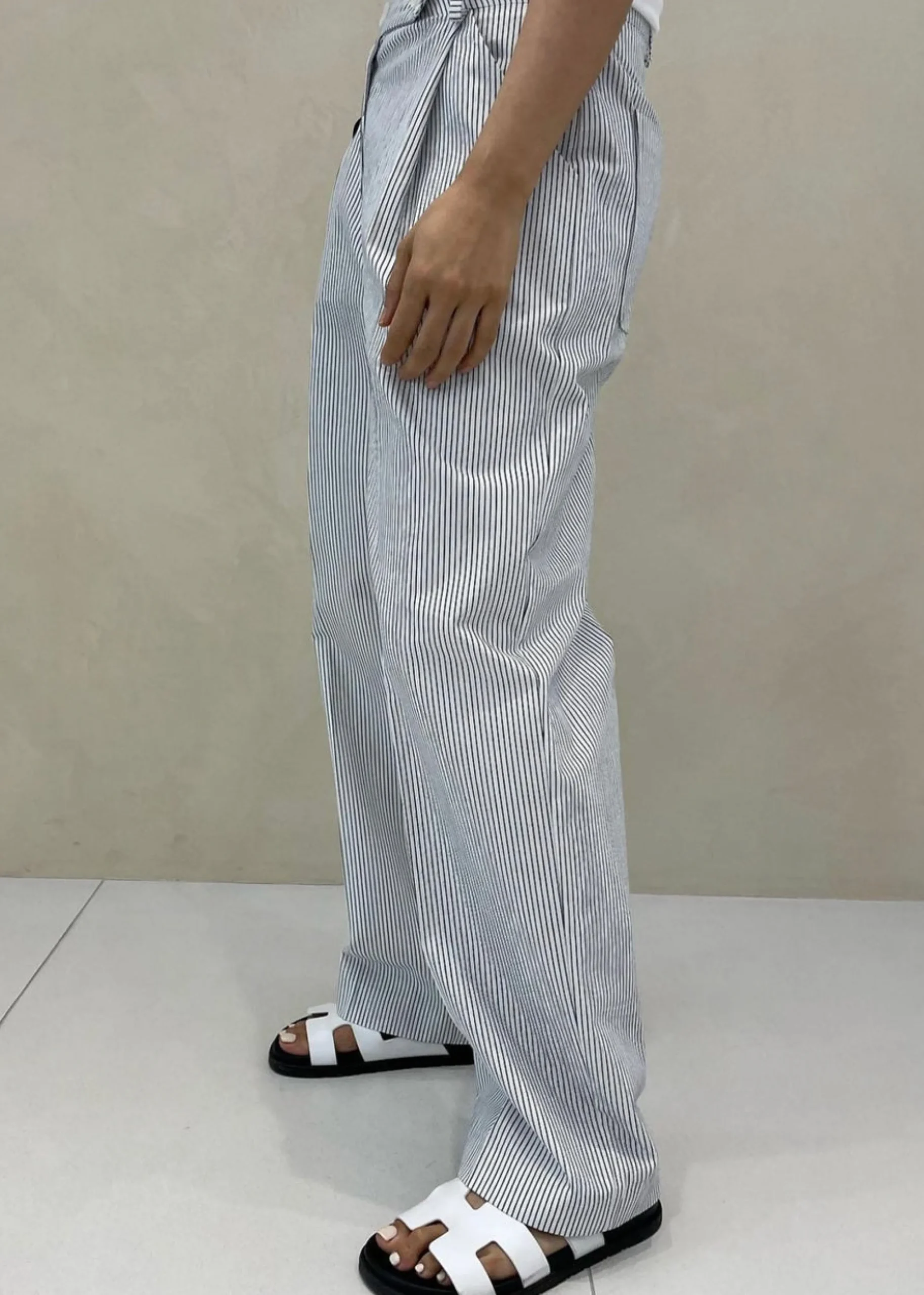The Frankie Shop Jess Wide Pants White Stripe Sale