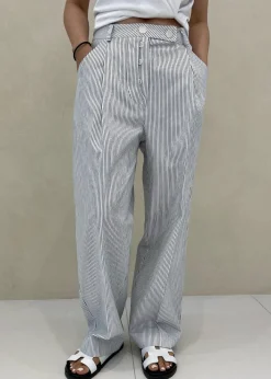 The Frankie Shop Jess Wide Pants White Stripe Sale