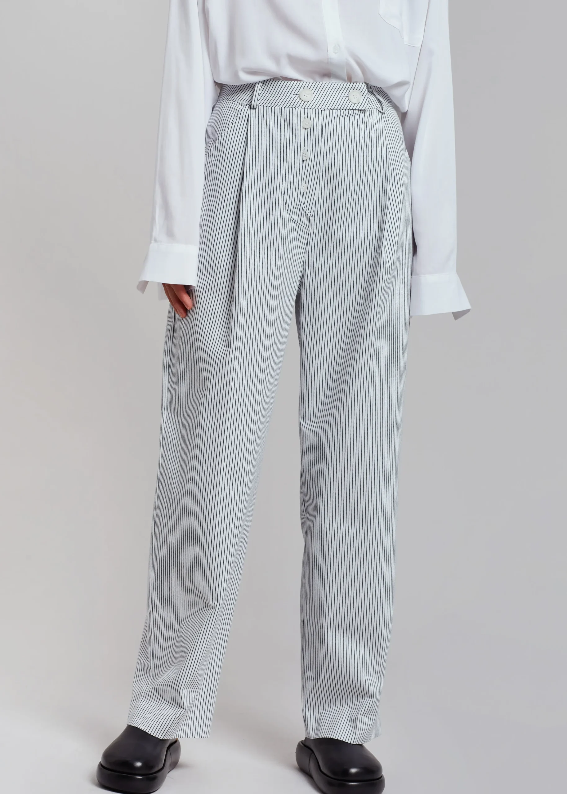 The Frankie Shop Jess Wide Pants White Stripe Sale