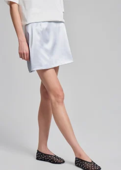 The Frankie Shop Jinan Silky Mini Skirt Silver New