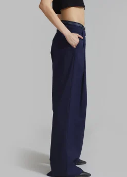 The Frankie Shop Joan Double Belted Pants Navy Sale