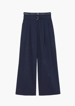 The Frankie Shop Joan Double Belted Pants Navy Sale