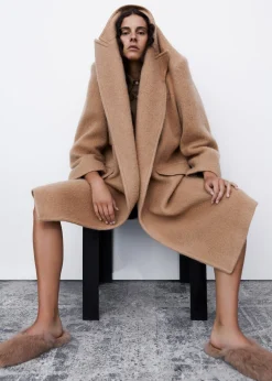 The Frankie Shop John Oversized Coat Camel Clearance
