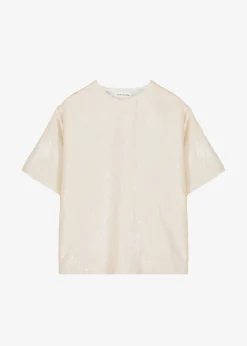 The Frankie Shop Jones Boxy Sequins Tee Cream Best
