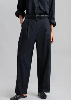 The Frankie Shop Jour Pleated Pants Deep Navy Clearance