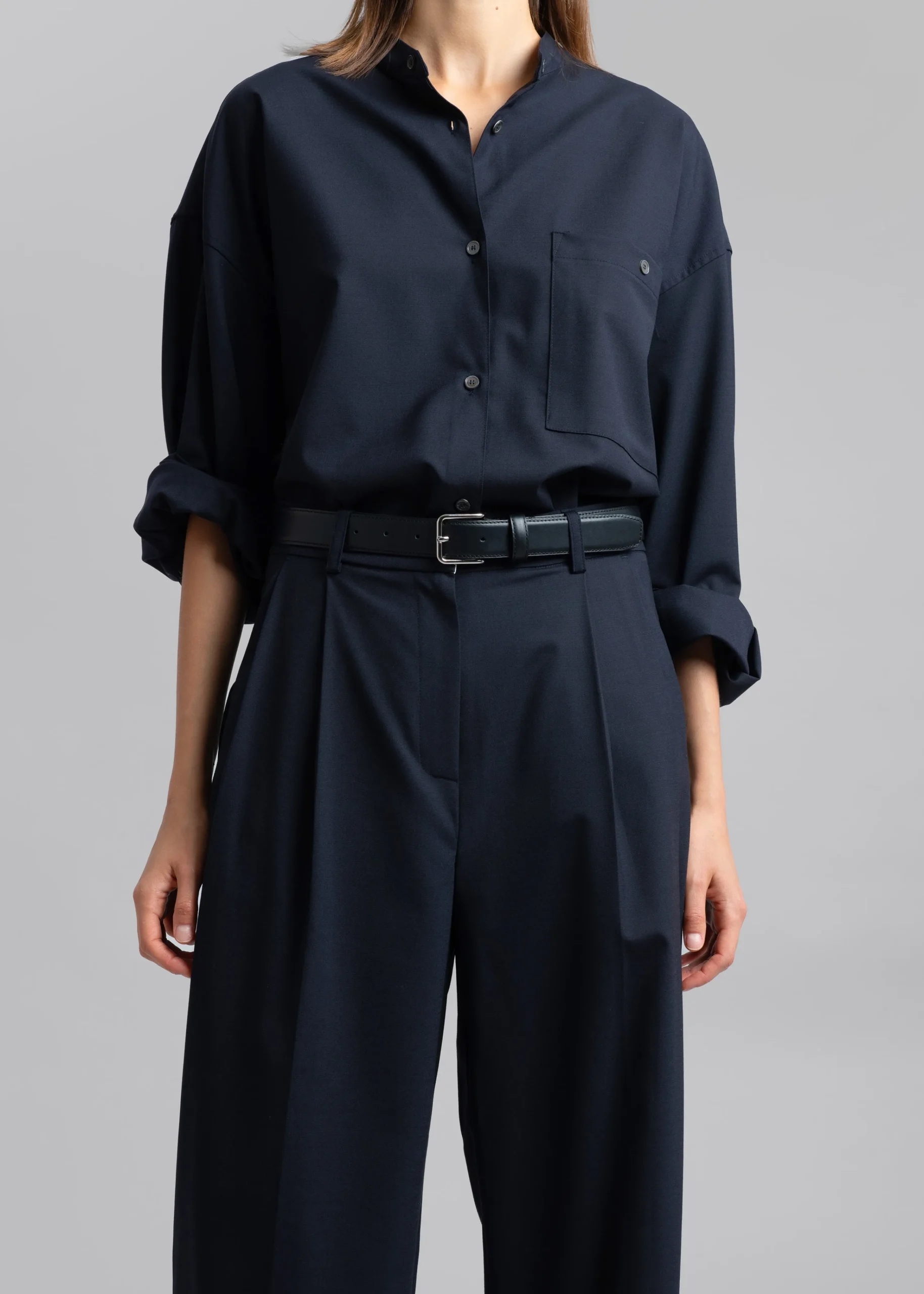 The Frankie Shop Jour Pleated Pants Deep Navy Clearance