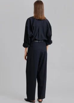 The Frankie Shop Jour Pleated Pants Deep Navy Clearance