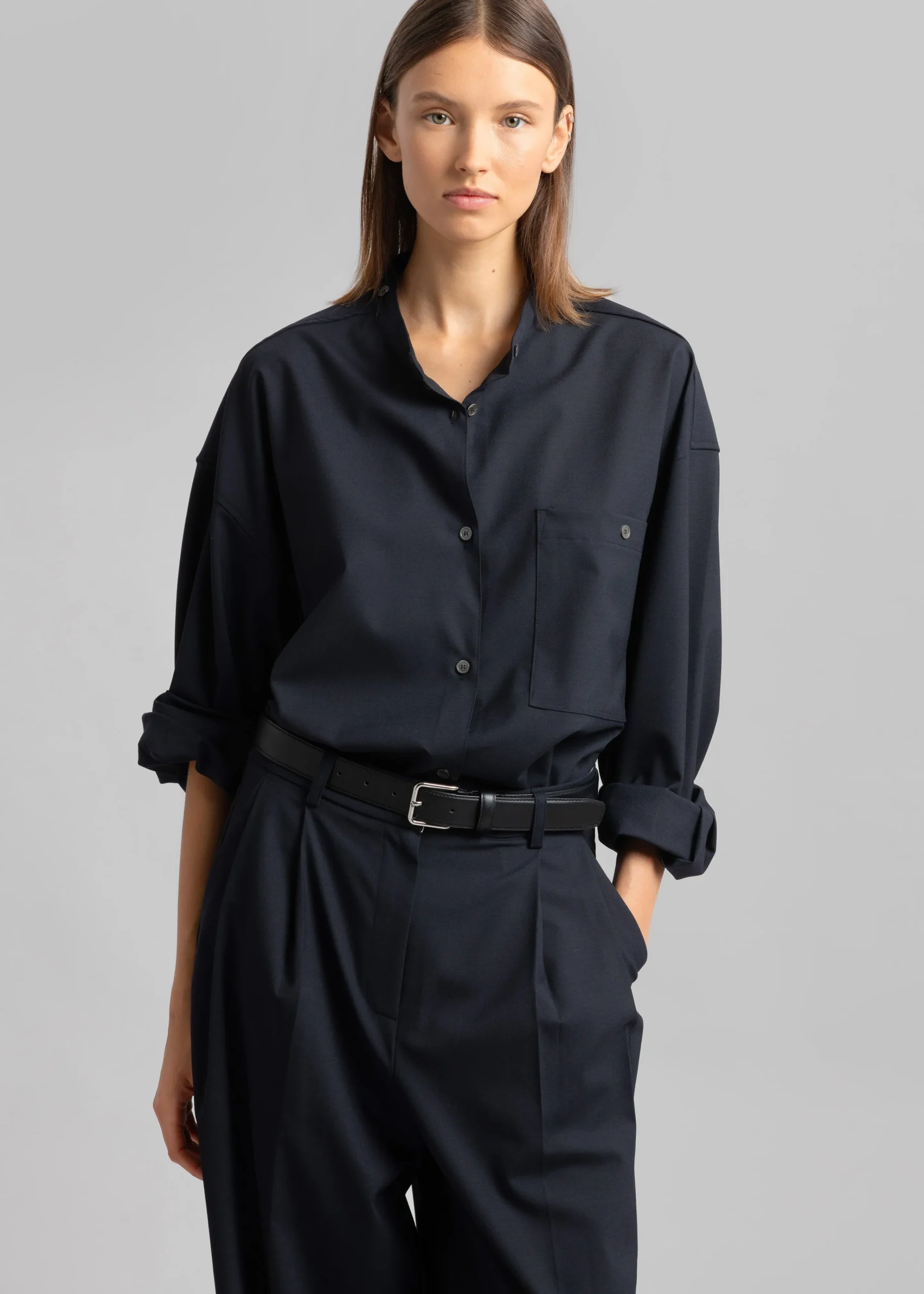 The Frankie Shop Jour Shirt Deep Navy Outlet