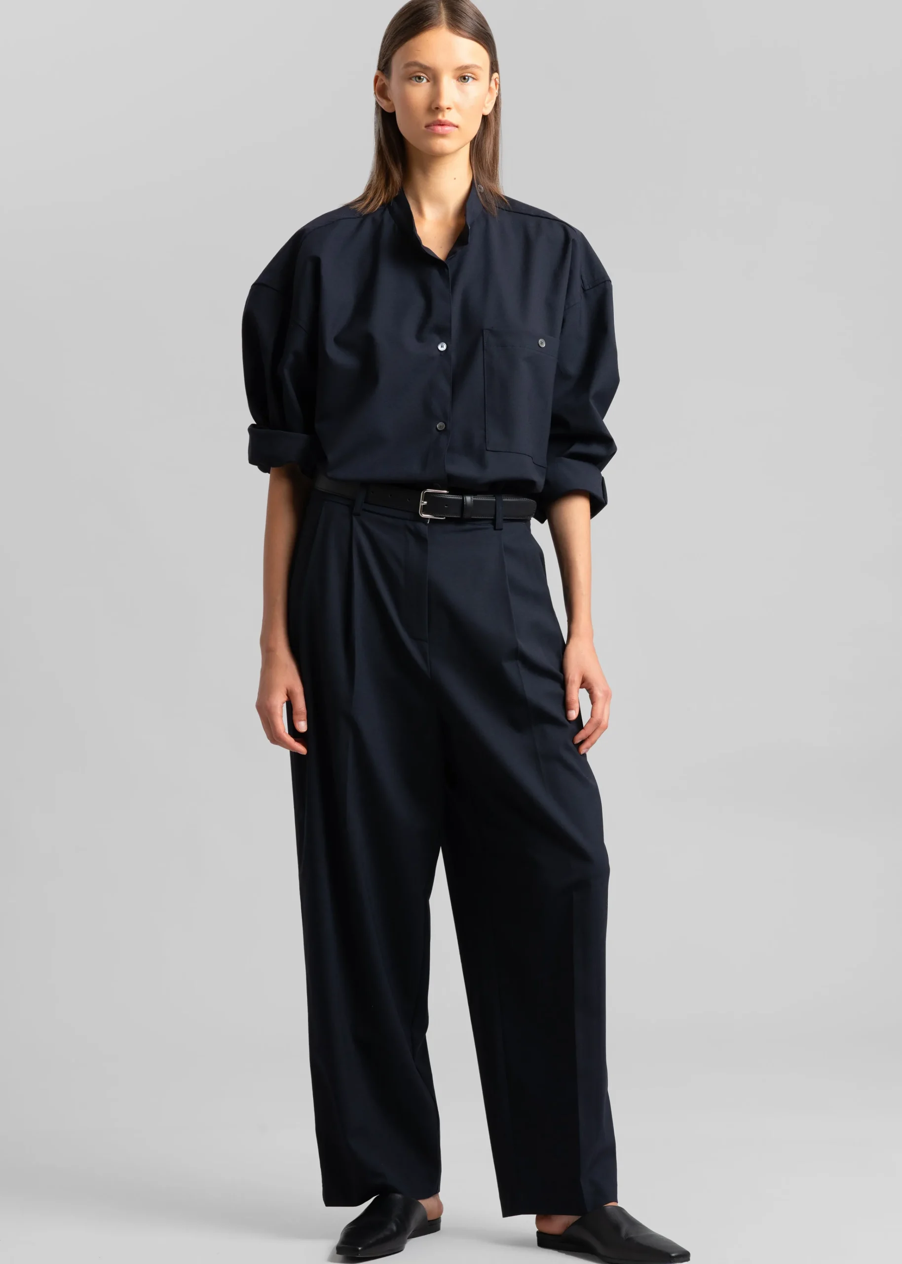 The Frankie Shop Jour Shirt Deep Navy Outlet