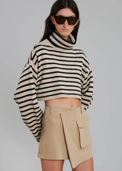 The Frankie Shop Judy Pocket Skort Tan New