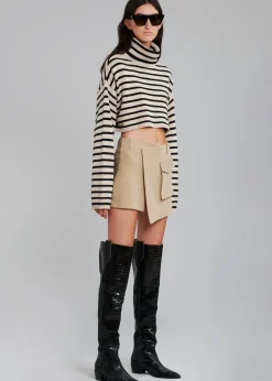 The Frankie Shop Judy Pocket Skort Tan New