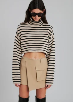 The Frankie Shop Judy Pocket Skort Tan New