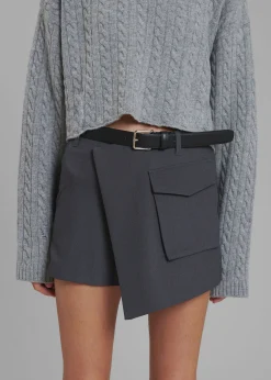 The Frankie Shop Judy Pocket Skort Grey Melange Clearance