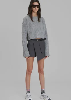 The Frankie Shop Judy Pocket Skort Grey Melange Clearance