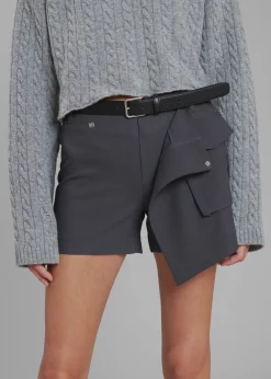 The Frankie Shop Judy Pocket Skort Grey Melange Clearance