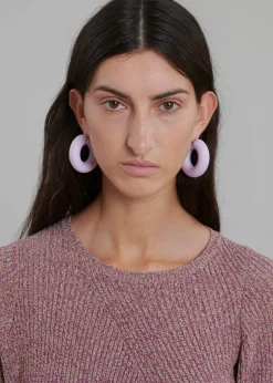 The Frankie Shop Jw Anderson Bumper-Tube Earrings Lilac Hot