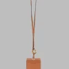 The Frankie Shop Jw Anderson Cardholder With Chain Link Strap Pecan Hot