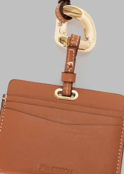 The Frankie Shop Jw Anderson Cardholder With Chain Link Strap Pecan Hot