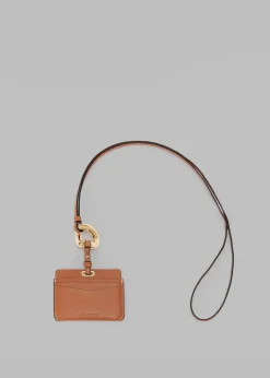 The Frankie Shop Jw Anderson Cardholder With Chain Link Strap Pecan Hot