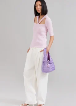 The Frankie Shop Jw Anderson Mini Sequin Shopper Top Handle Bag Lilac Sale