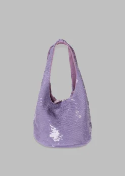 The Frankie Shop Jw Anderson Mini Sequin Shopper Top Handle Bag Lilac Sale