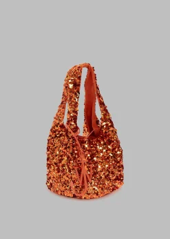 The Frankie Shop Jw Anderson Mini Sequin Shopper Top Handle Bag Orange Best
