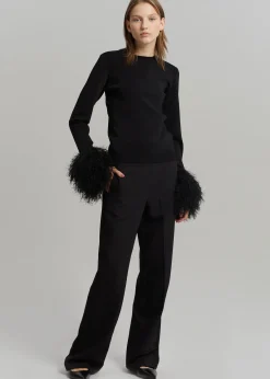 The Frankie Shop Jw Anderson Pom Pom Cuff Crew Neck Jumper Black New