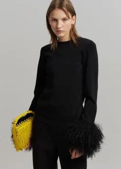 The Frankie Shop Jw Anderson Pom Pom Cuff Crew Neck Jumper Black New