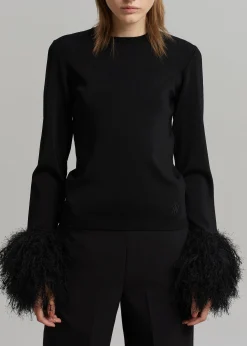 The Frankie Shop Jw Anderson Pom Pom Cuff Crew Neck Jumper Black New