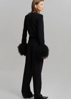 The Frankie Shop Jw Anderson Pom Pom Cuff Crew Neck Jumper Black New