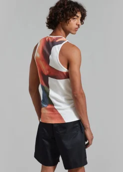 The Frankie Shop Jw Anderson Profile Stud Back Print Tank White Discount