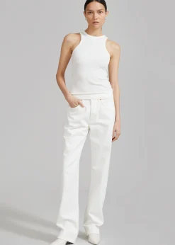 The Frankie Shop Kadie Straight Jeans Off White Sale