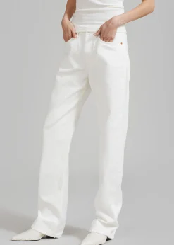 The Frankie Shop Kadie Straight Jeans Off White Sale