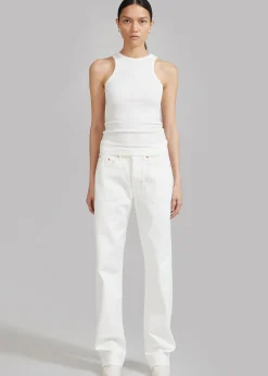 The Frankie Shop Kadie Straight Jeans Off White Sale
