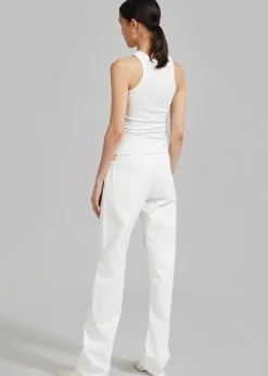 The Frankie Shop Kadie Straight Jeans Off White Sale