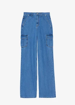 The Frankie Shop Kai Cargo Denim Pants Blue Denim