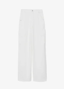 The Frankie Shop Kai Cargo Denim Pants White Discount